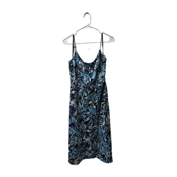 Express Blue Floral Spaghetti Strap Midi Dress, Size 9/10, Pre-owned - Picture 1 of 5